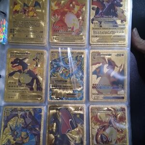 Gold Pokemon Trading Cards Collection